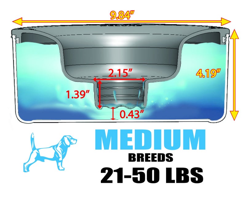 Slopper Stopper Dripless Water Bowls - Stainless Steel Bowl Unit - for Medium Breed 21-50 Lbs, 9.84â€ Dia, 1 Gallon Capacity - Image 3